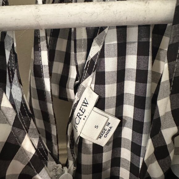 J. Crew black and white gingham drop waist ruffle dress - size S - Picture 3 of 3